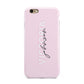 Personalised Pink Outline Name Apple iPhone 6 3D Tough Case