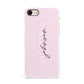 Personalised Pink Outline Name Apple iPhone 7 8 3D Snap Case
