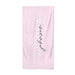Personalised Pink Outline Name Beach Towel