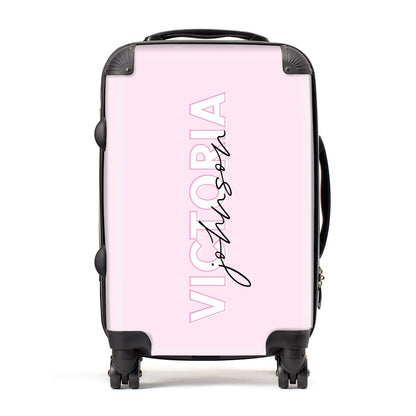 Personalised Pink Outline Name Suitcase