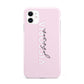 Personalised Pink Outline Name iPhone 11 3D Tough Case