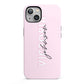 Personalised Pink Outline Name iPhone 13 Full Wrap 3D Tough Case