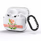 Personalised Pink Peony AirPods Pro Clear Case Side Image