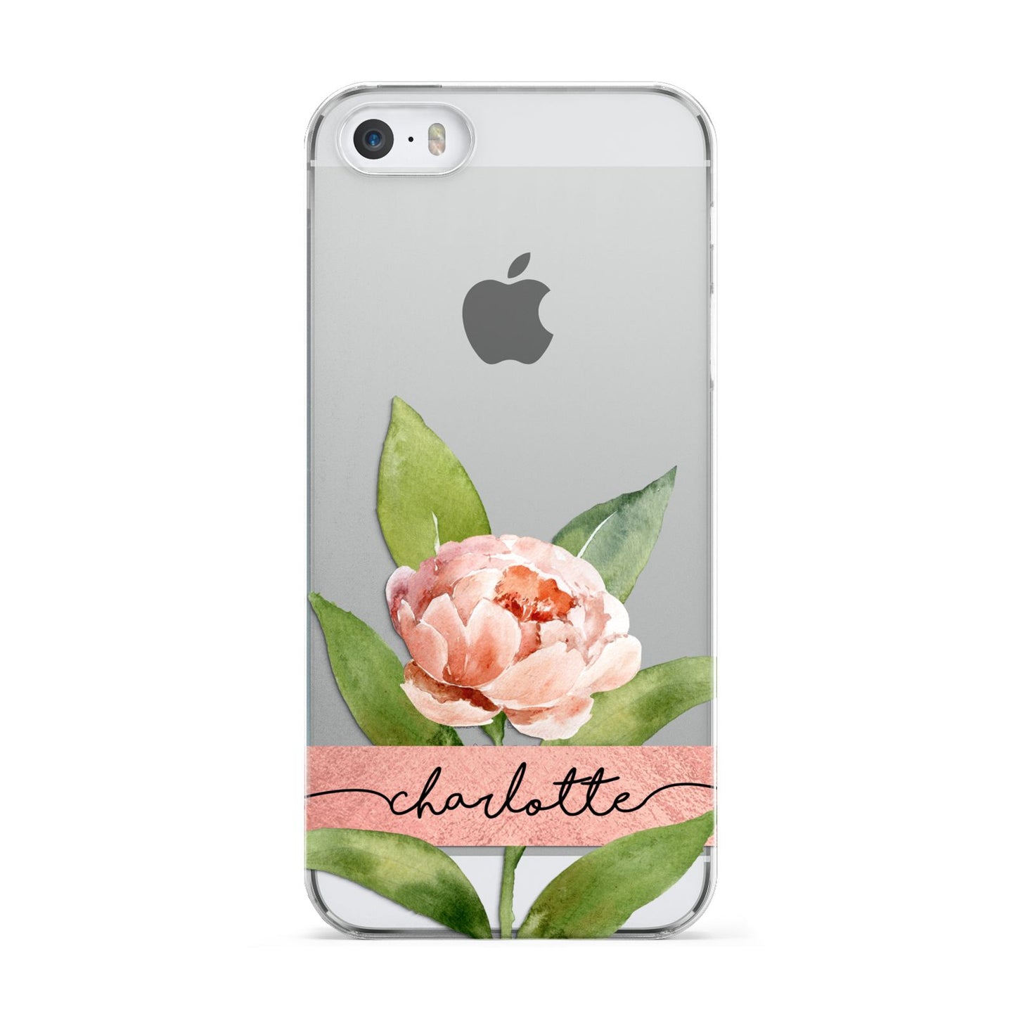 Personalised Pink Peony Apple iPhone 5 Case