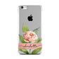 Personalised Pink Peony Apple iPhone 5c Case