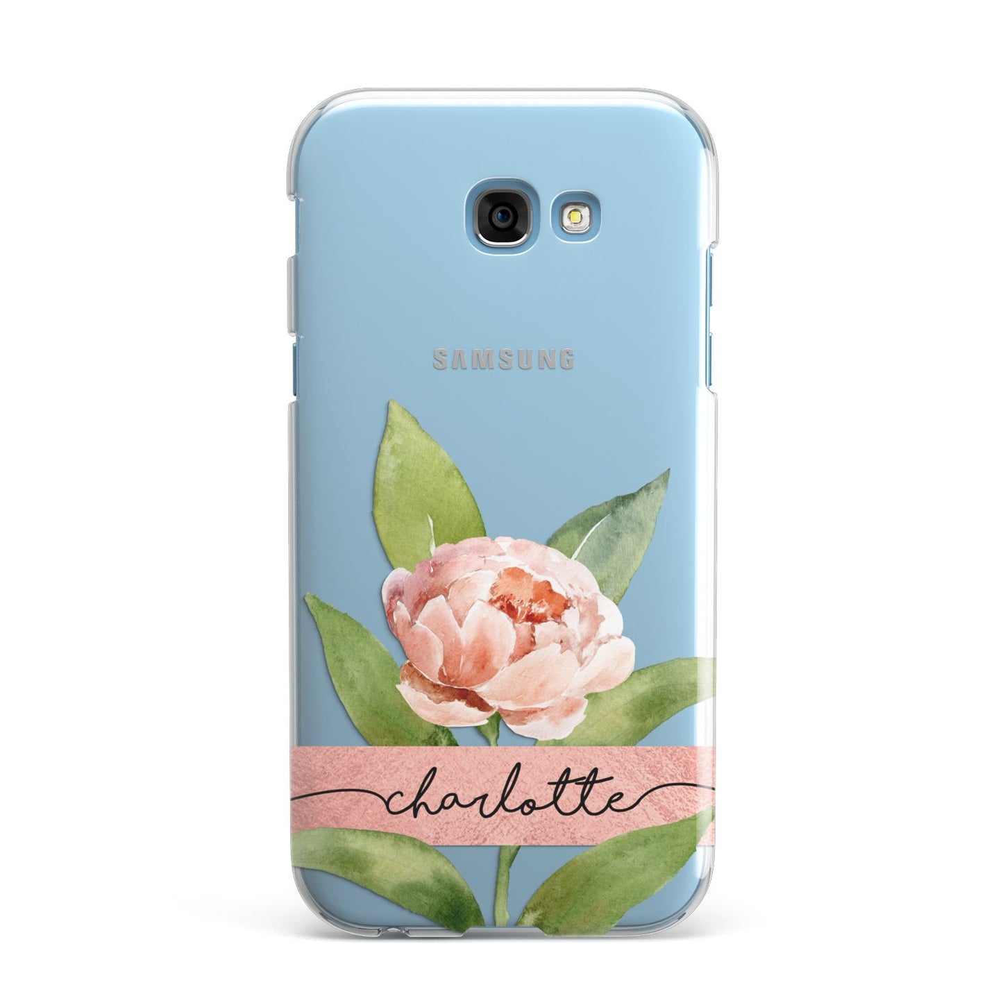 Personalised Pink Peony Samsung Galaxy A7 2017 Case