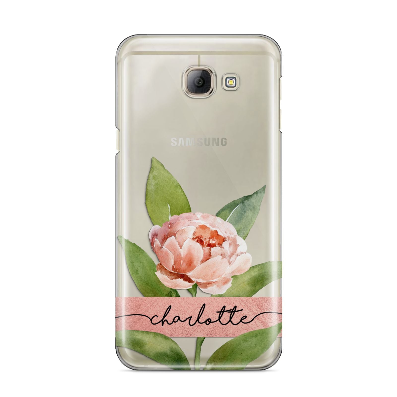 Personalised Pink Peony Samsung Galaxy A8 2016 Case