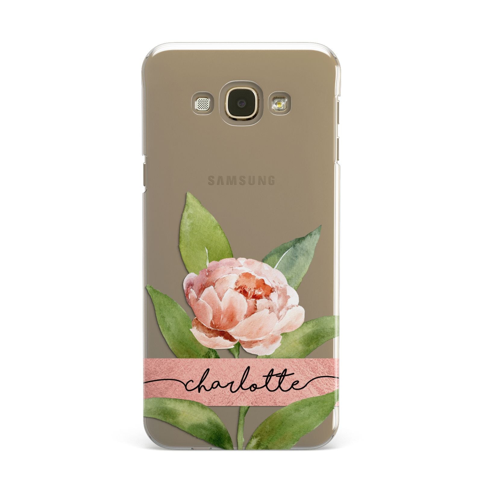 Personalised Pink Peony Samsung Galaxy A8 Case