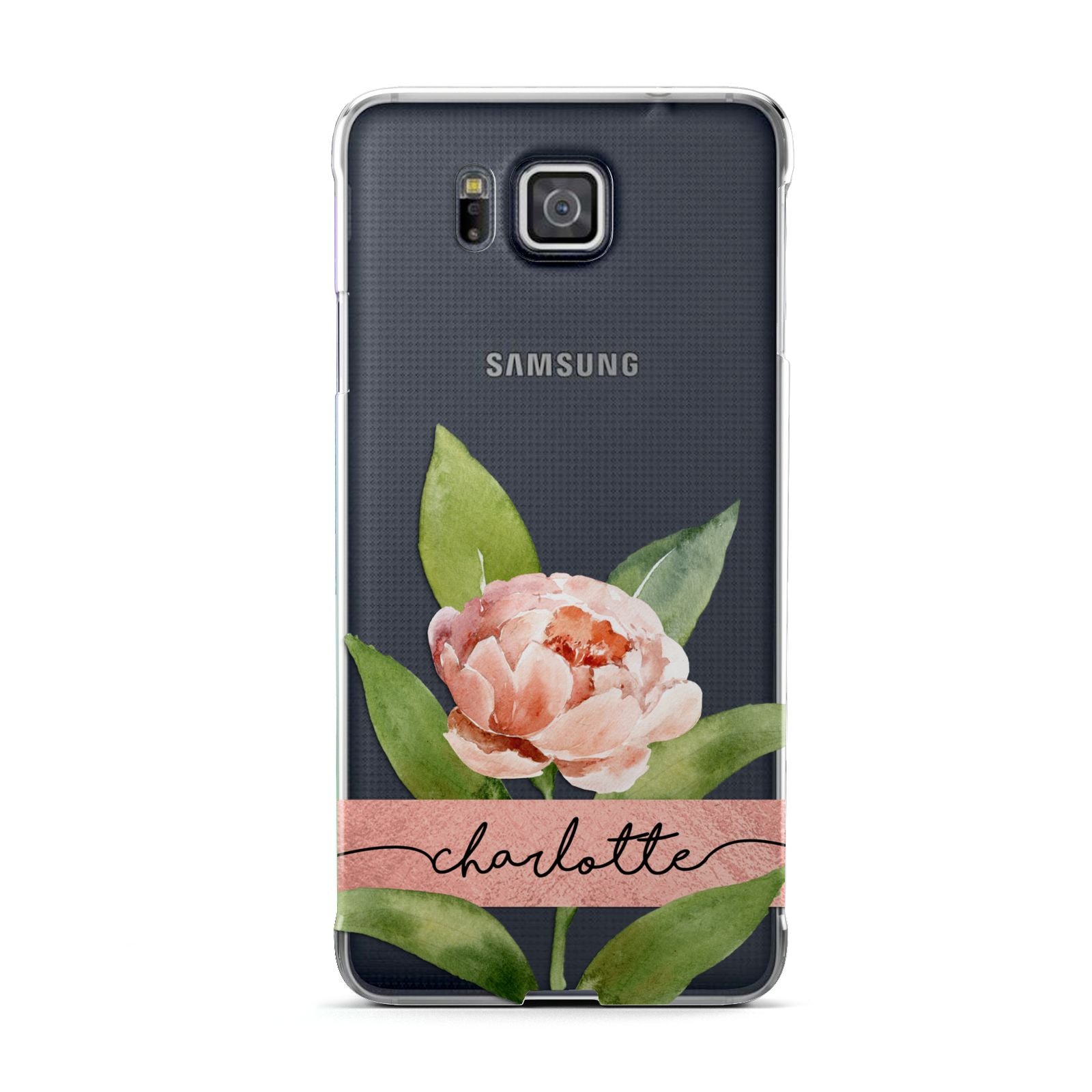 Personalised Pink Peony Samsung Galaxy Alpha Case