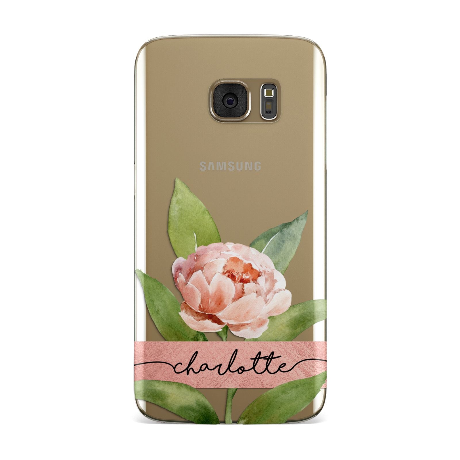 Personalised Pink Peony Samsung Galaxy Case