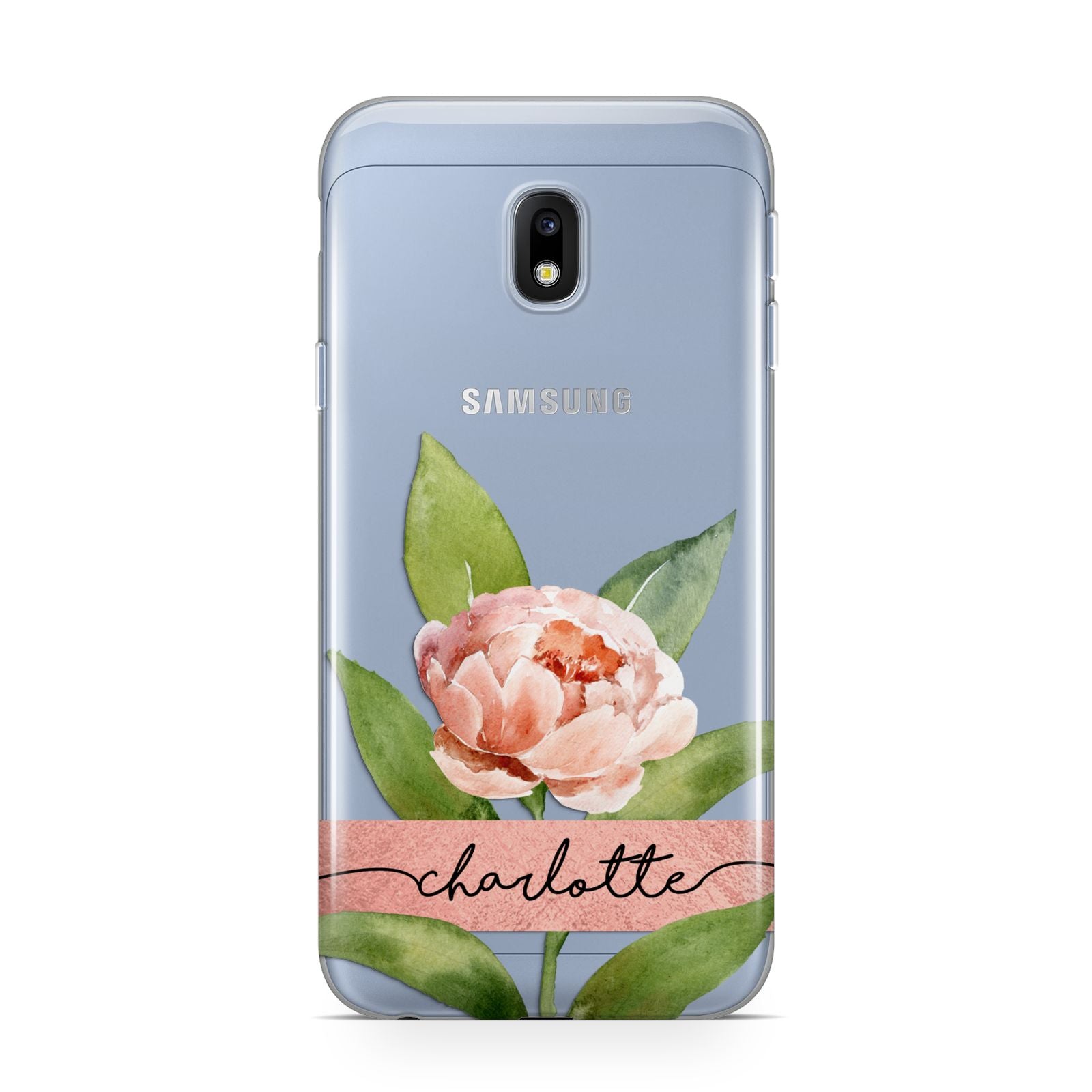Personalised Pink Peony Samsung Galaxy J3 2017 Case