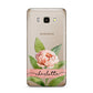 Personalised Pink Peony Samsung Galaxy J7 2016 Case on gold phone
