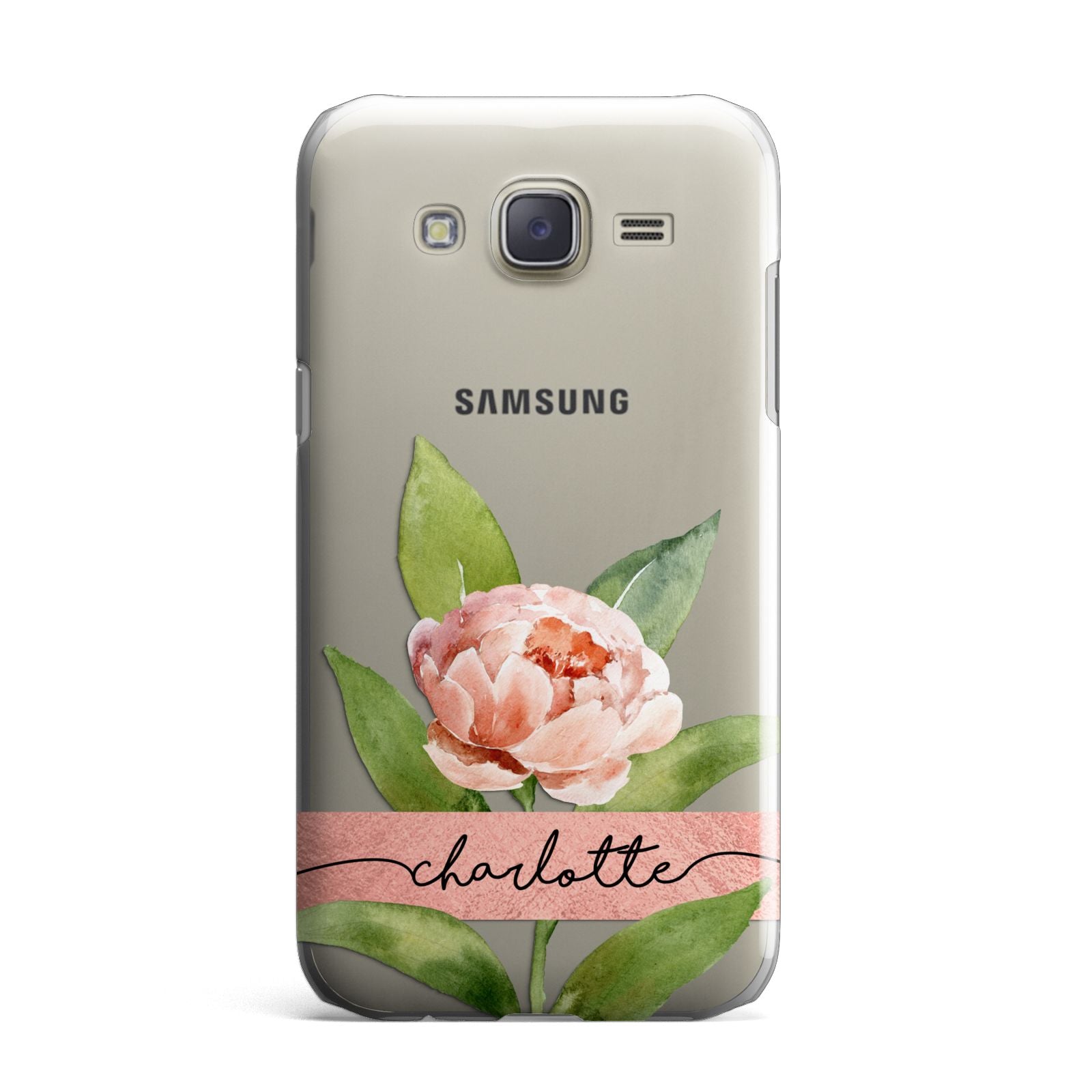 Personalised Pink Peony Samsung Galaxy J7 Case