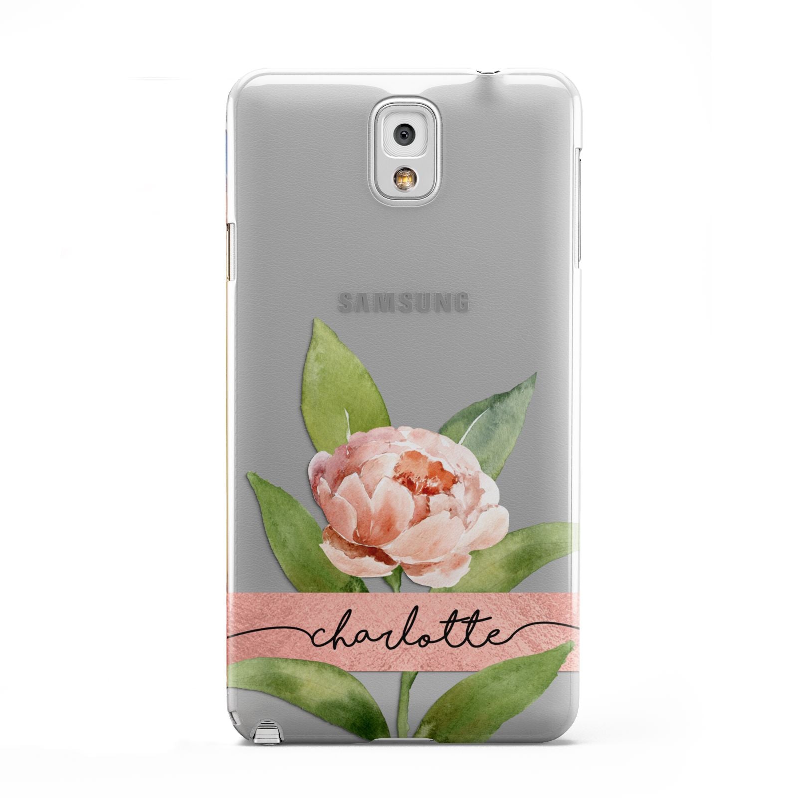 Personalised Pink Peony Samsung Galaxy Note 3 Case