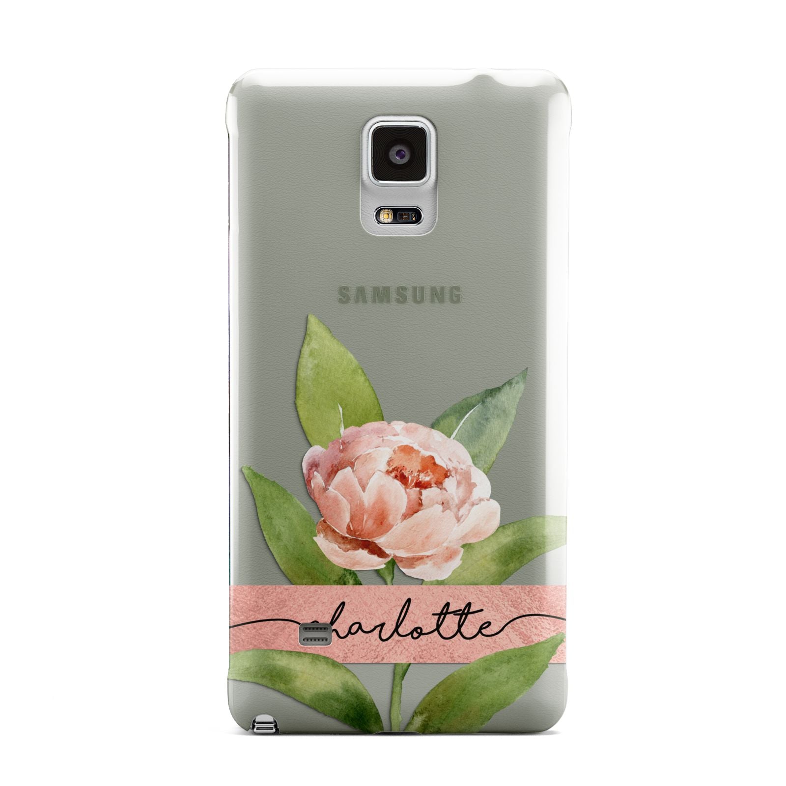 Personalised Pink Peony Samsung Galaxy Note 4 Case