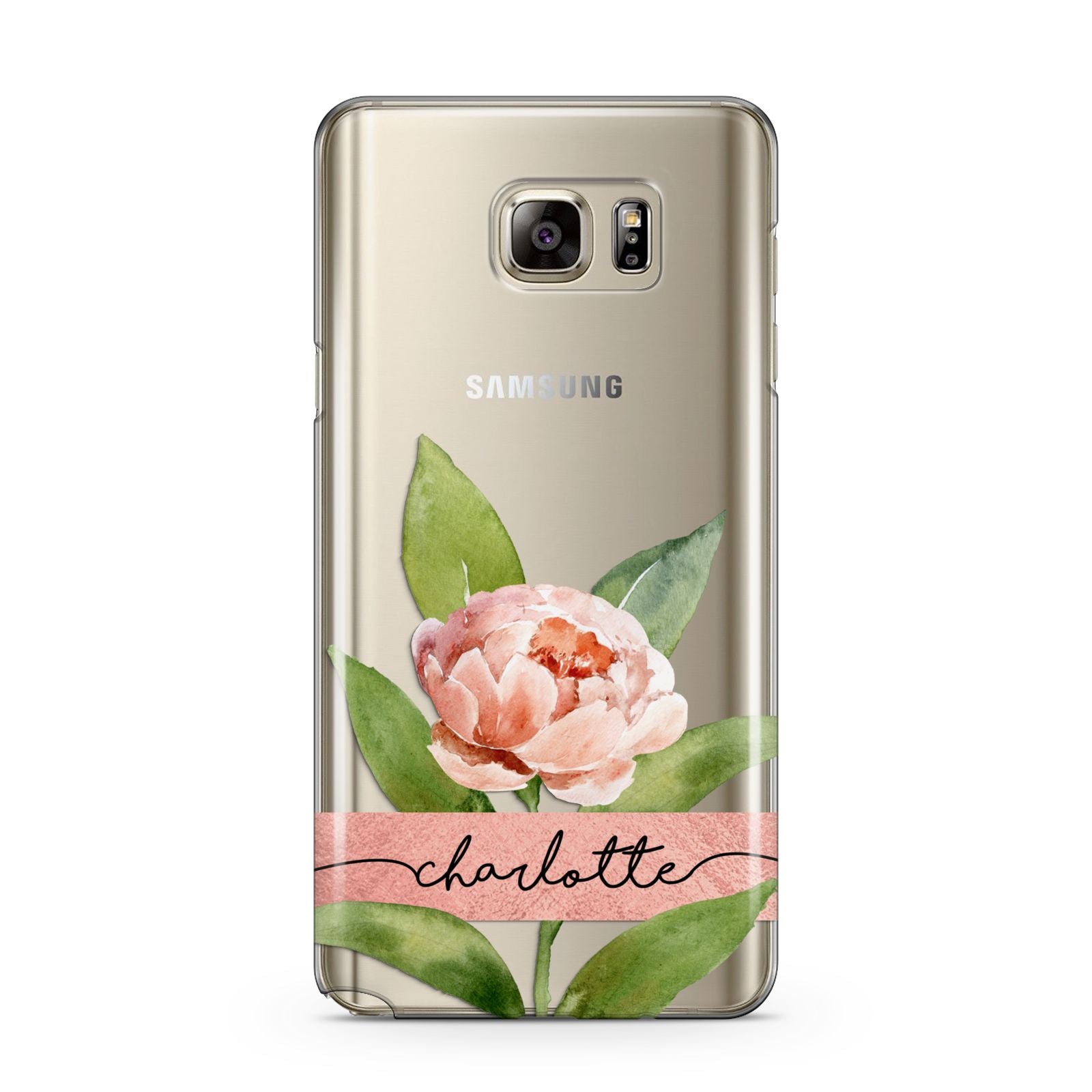 Personalised Pink Peony Samsung Galaxy Note 5 Case