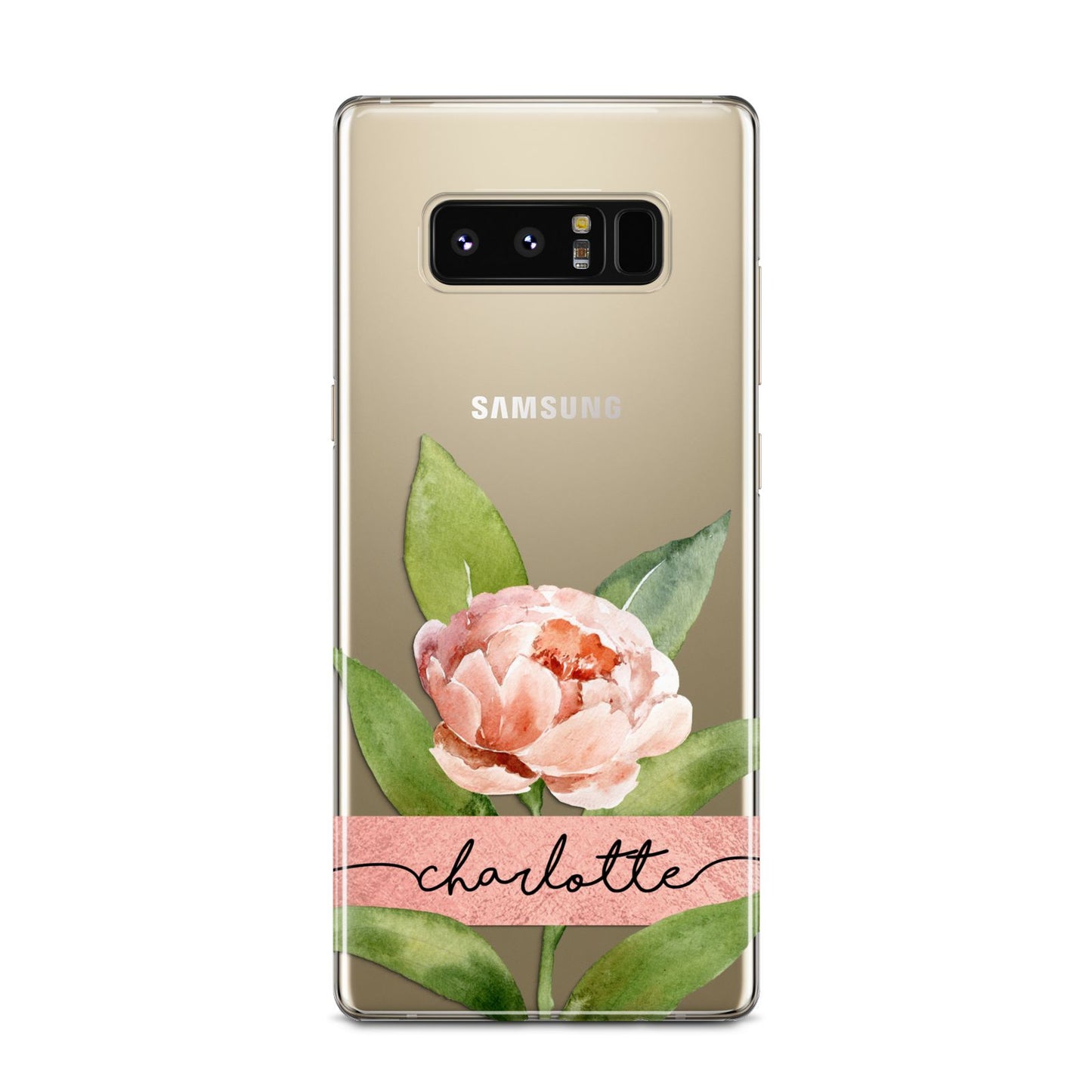 Personalised Pink Peony Samsung Galaxy Note 8 Case