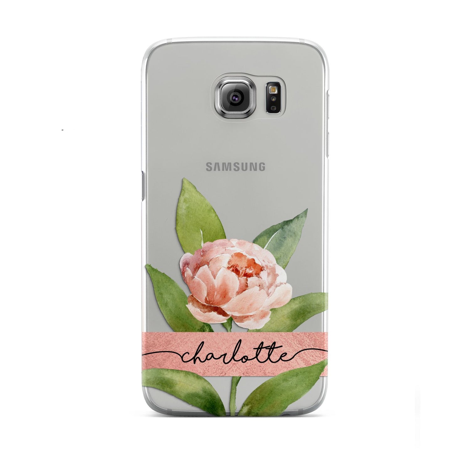 Personalised Pink Peony Samsung Galaxy S6 Case