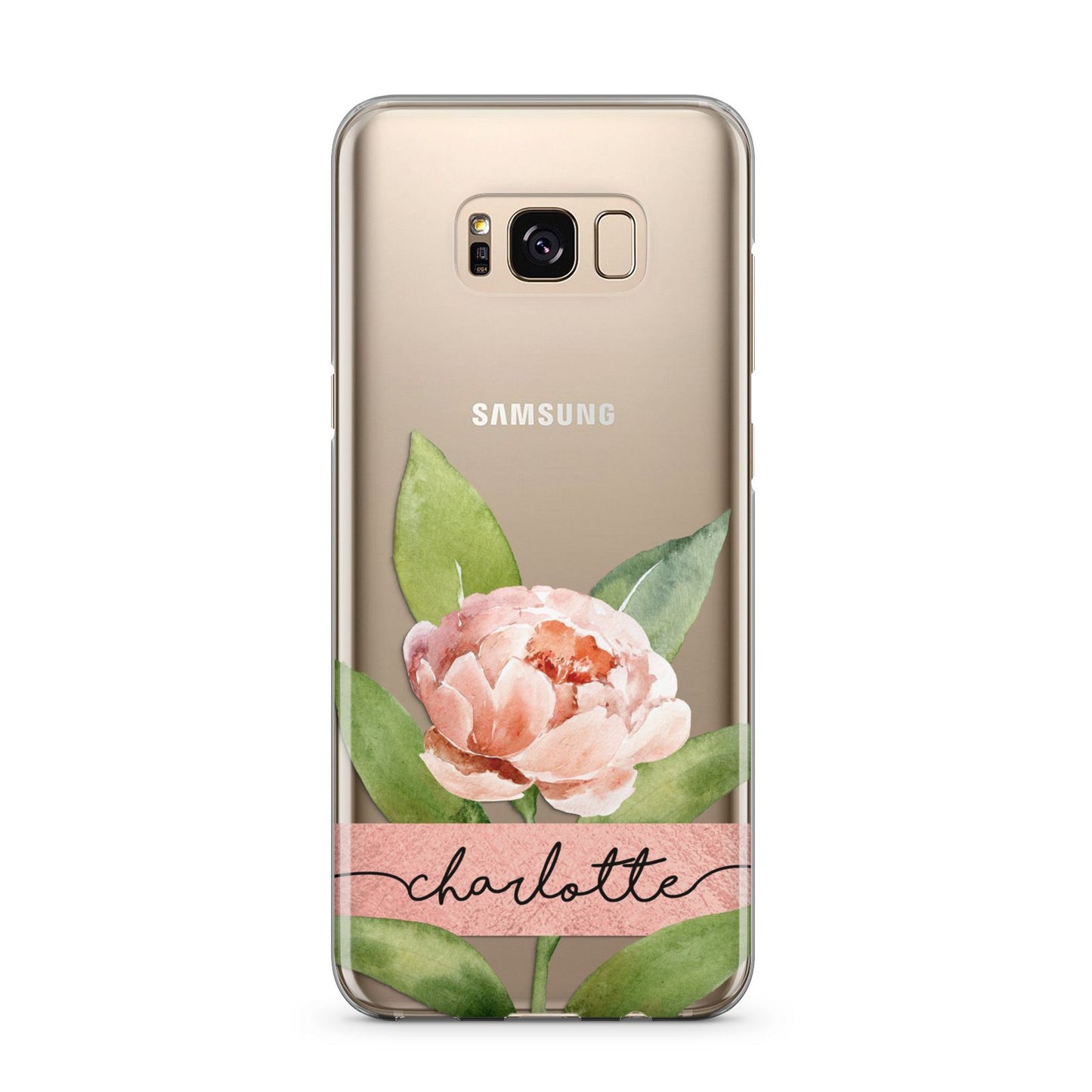Personalised Pink Peony Samsung Galaxy S8 Plus Case