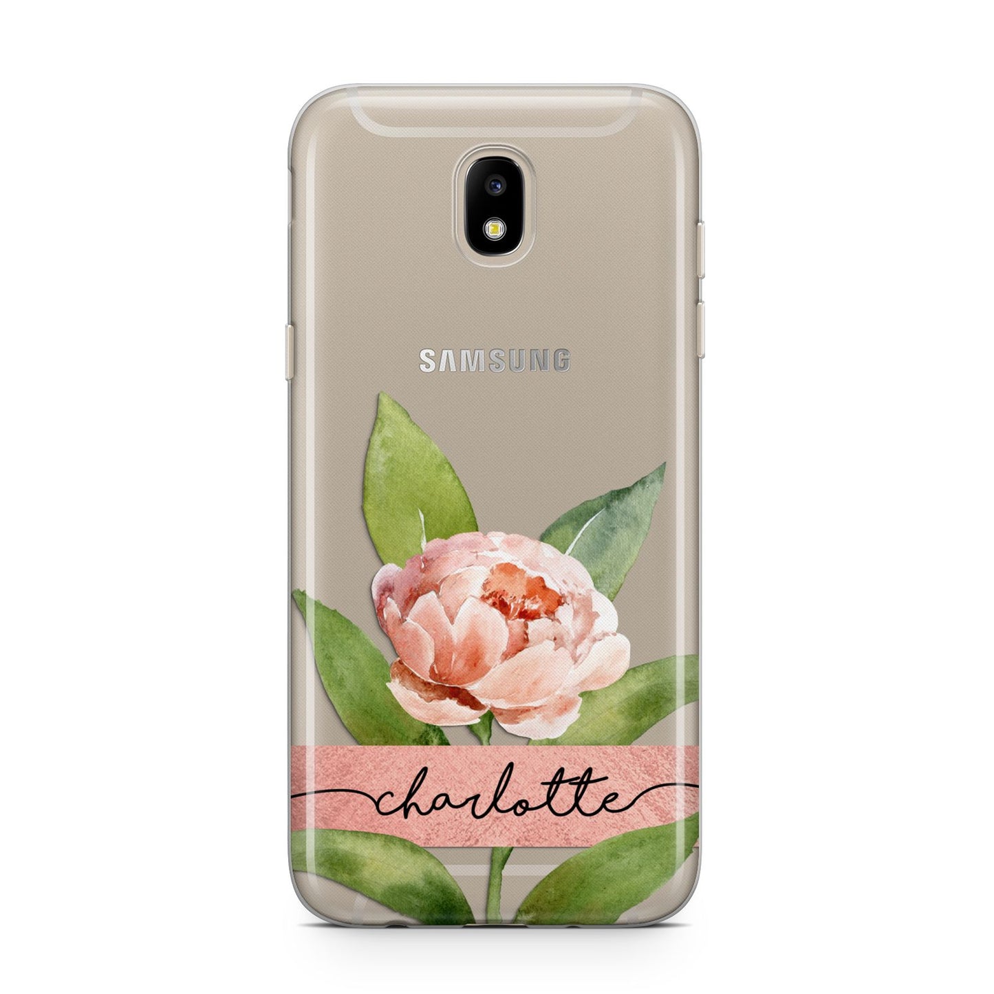 Personalised Pink Peony Samsung J5 2017 Case
