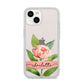 Personalised Pink Peony iPhone 14 Clear Tough Case Starlight