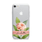 Personalised Pink Peony iPhone 7 Bumper Case on Silver iPhone