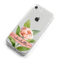 Personalised Pink Peony iPhone 8 Bumper Case on Silver iPhone Alternative Image