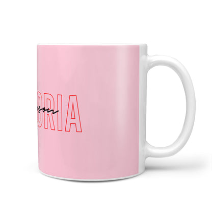 Personalised Pink Red Names 10oz Mug