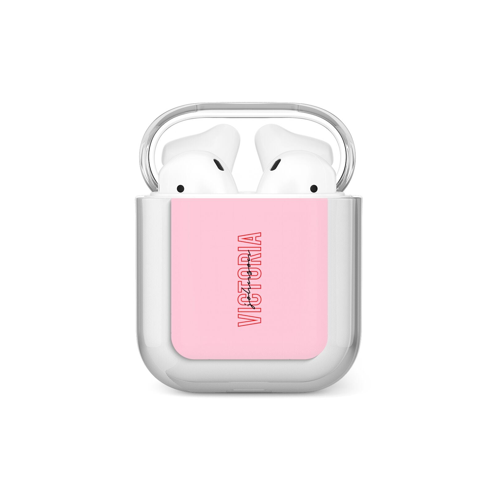 Personalised Pink Red Names AirPods Case