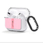 Personalised Pink Red Names AirPods Clear Case 3rd Gen Side Image