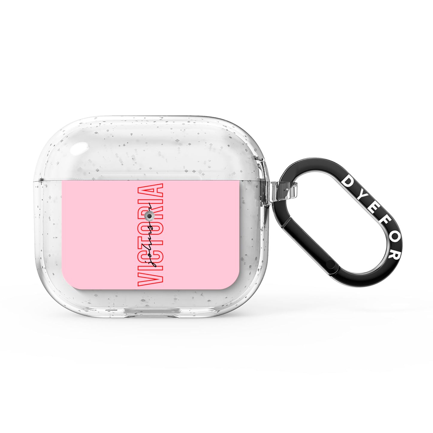 Personalised Pink Red Names AirPods Glitter Case 3rd Gen