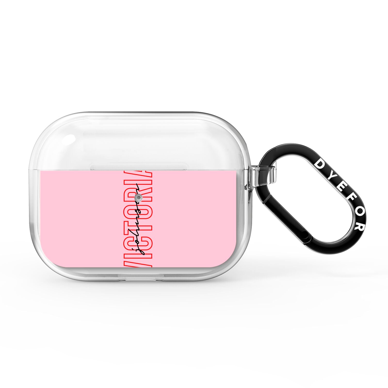Personalised Pink Red Names AirPods Pro Clear Case