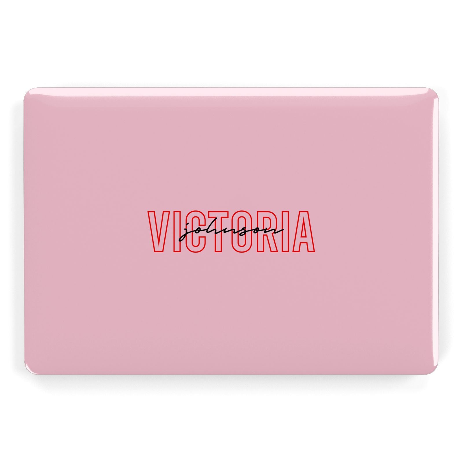 Personalised Pink Red Names Apple MacBook Case