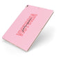 Personalised Pink Red Names Apple iPad Case on Rose Gold iPad Side View
