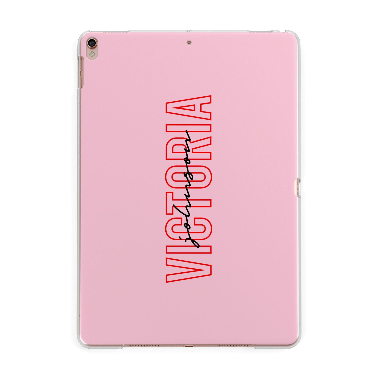Personalised Pink Red Names Apple iPad Rose Gold Case