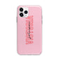 Personalised Pink Red Names Apple iPhone 11 Pro in Silver with Bumper Case