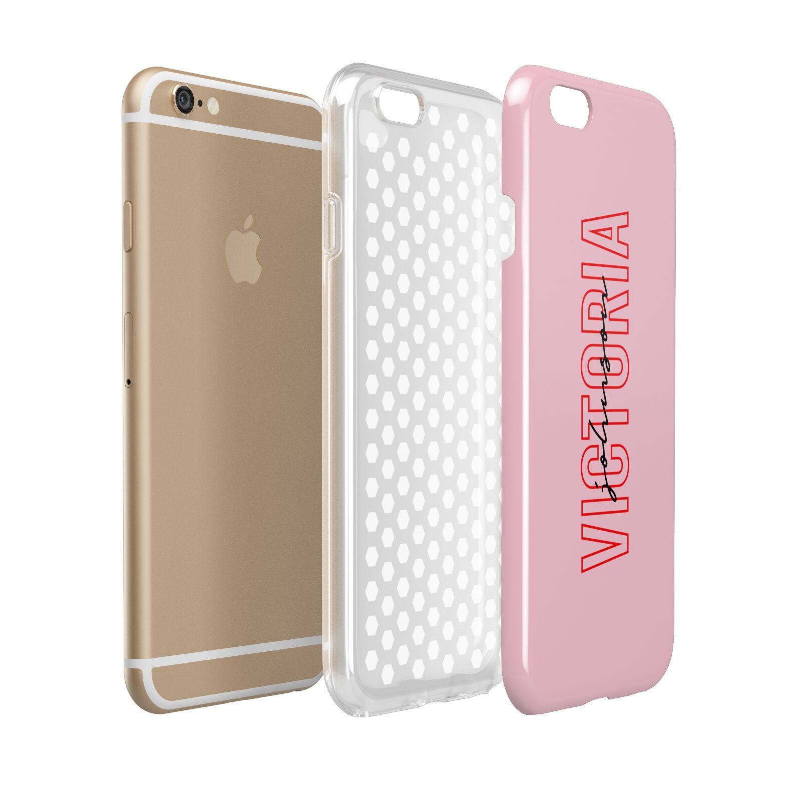 Personalised Pink Red Names Apple iPhone 6 3D Tough Case Expanded view