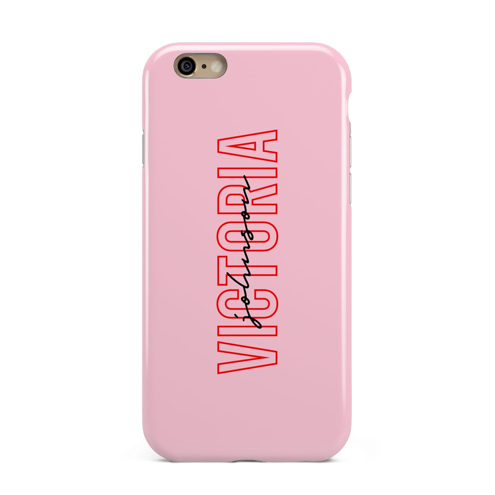 Personalised Pink Red Names Apple iPhone 6 3D Tough Case