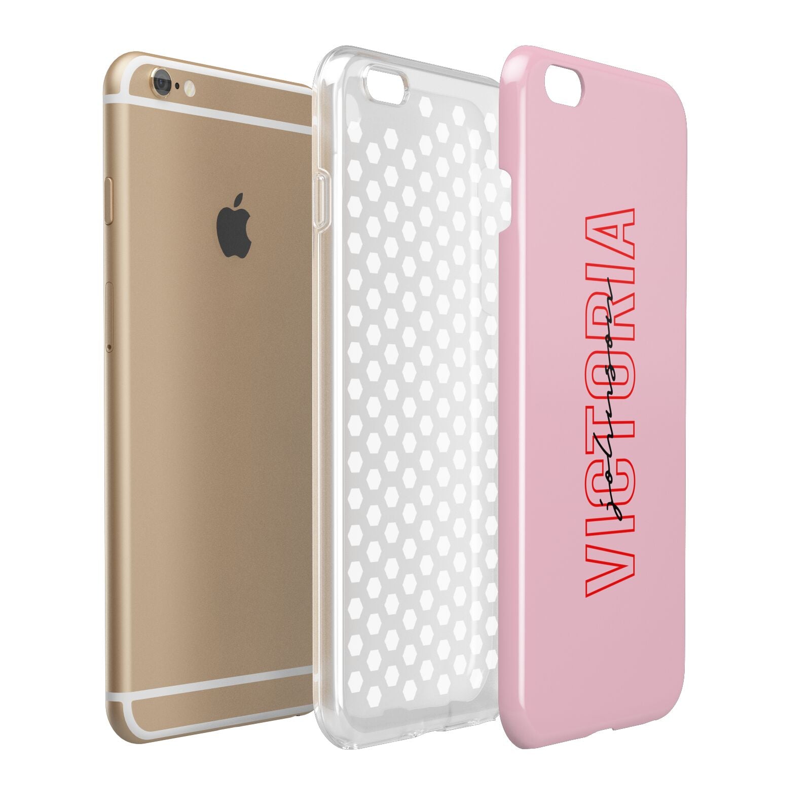 Personalised Pink Red Names Apple iPhone 6 Plus 3D Tough Case Expand Detail Image