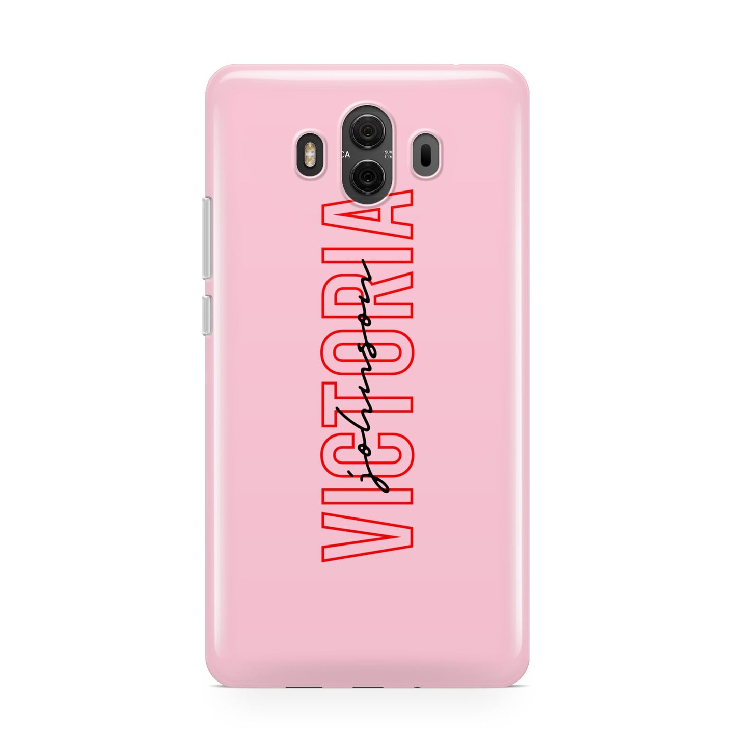 Personalised Pink Red Names Huawei Mate 10 Protective Phone Case