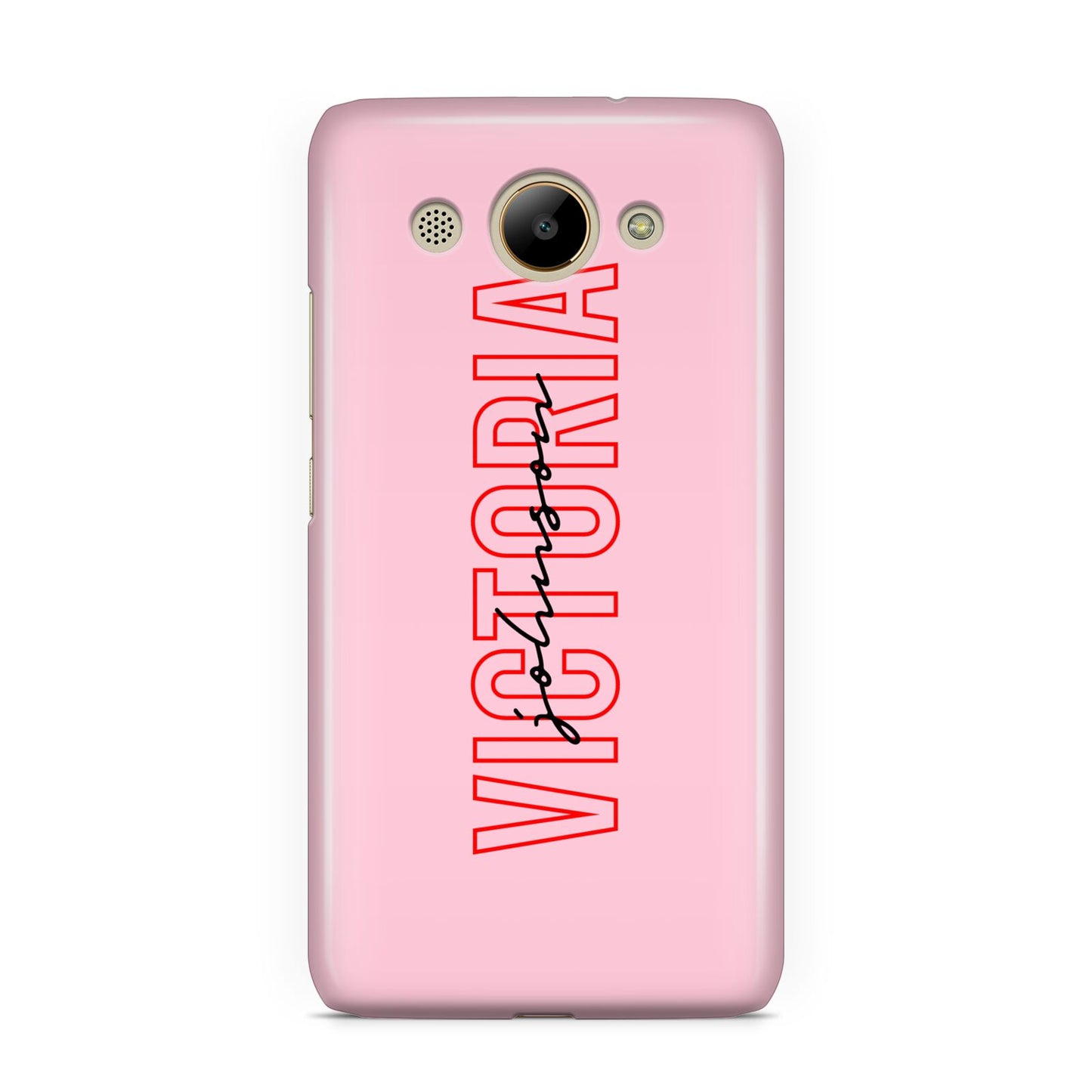 Personalised Pink Red Names Huawei Y3 2017