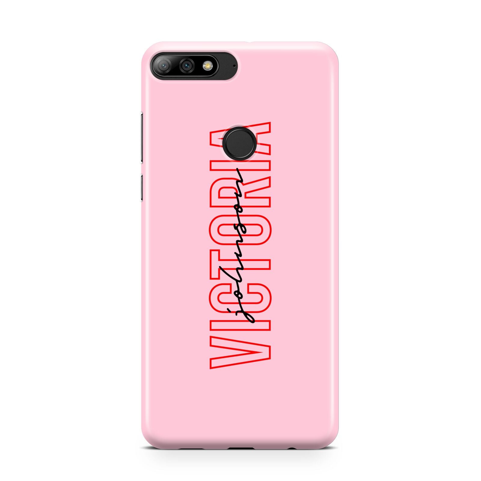 Personalised Pink Red Names Huawei Y7 2018