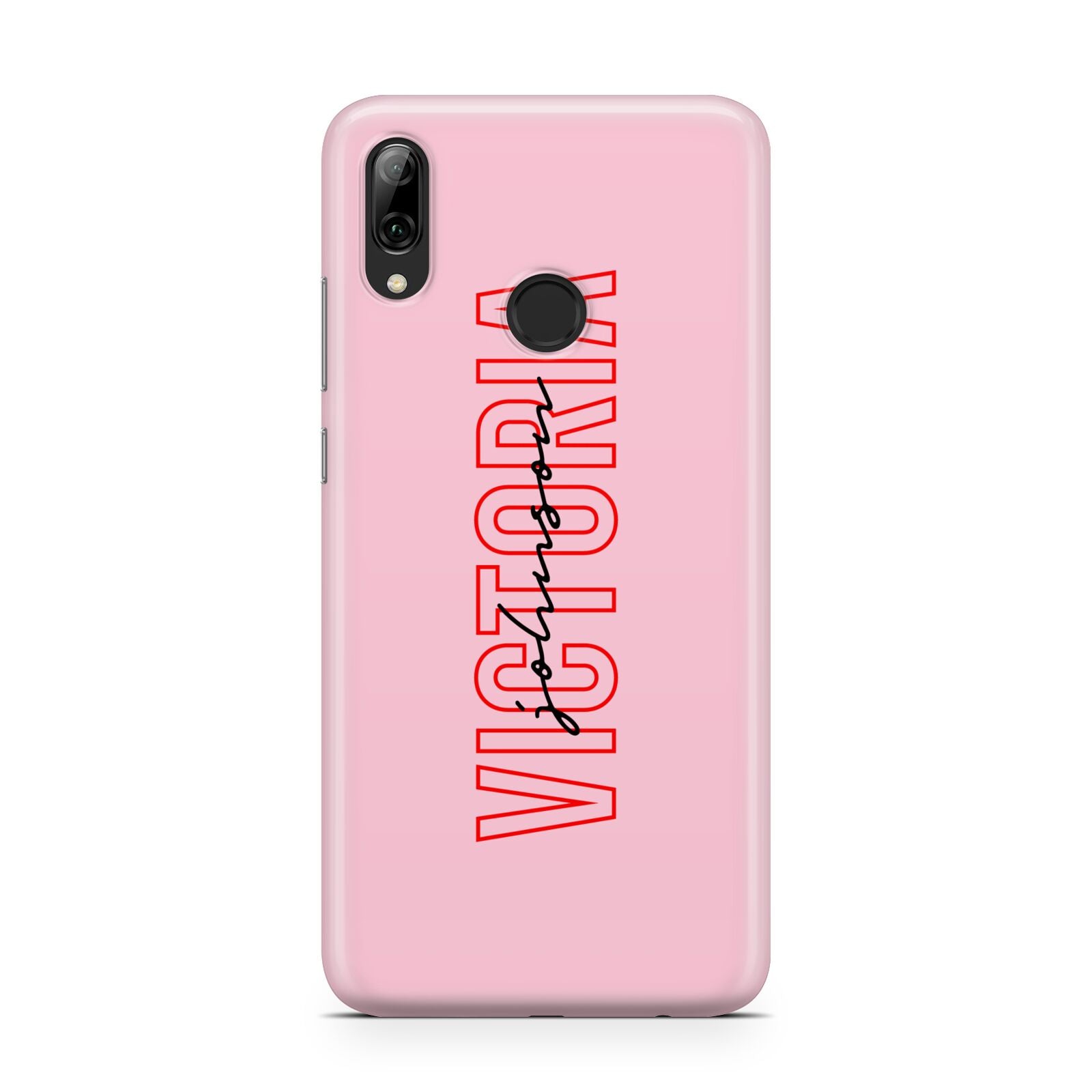 Personalised Pink Red Names Huawei Y7 2019