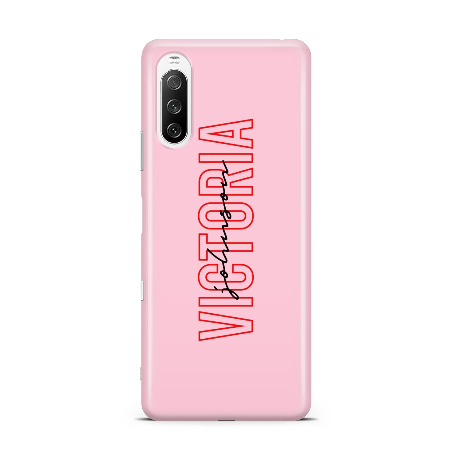 Personalised Pink Red Names Sony Xperia 10 III Case
