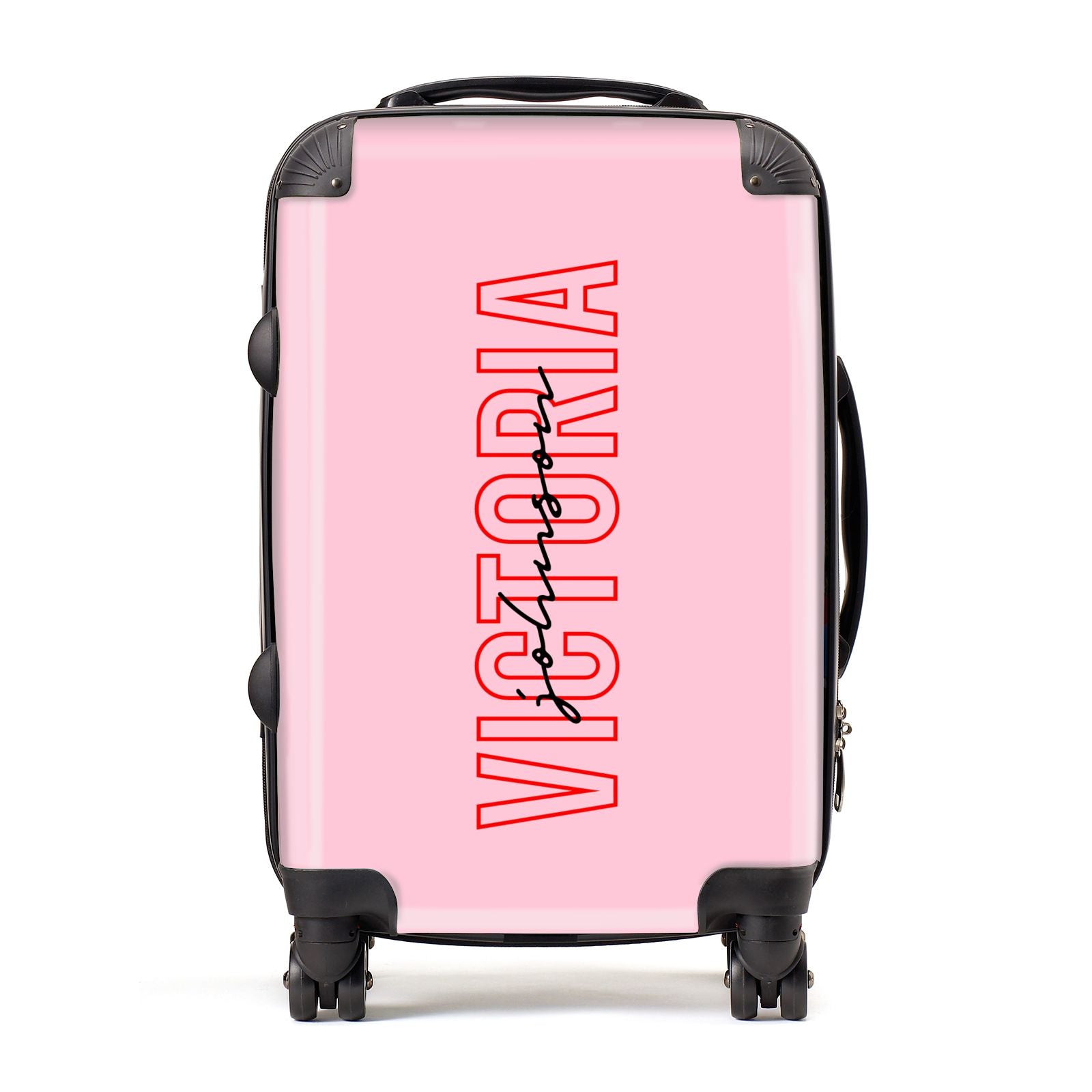 Personalised Pink Red Names Suitcase