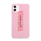 Personalised Pink Red Names iPhone 11 3D Tough Case