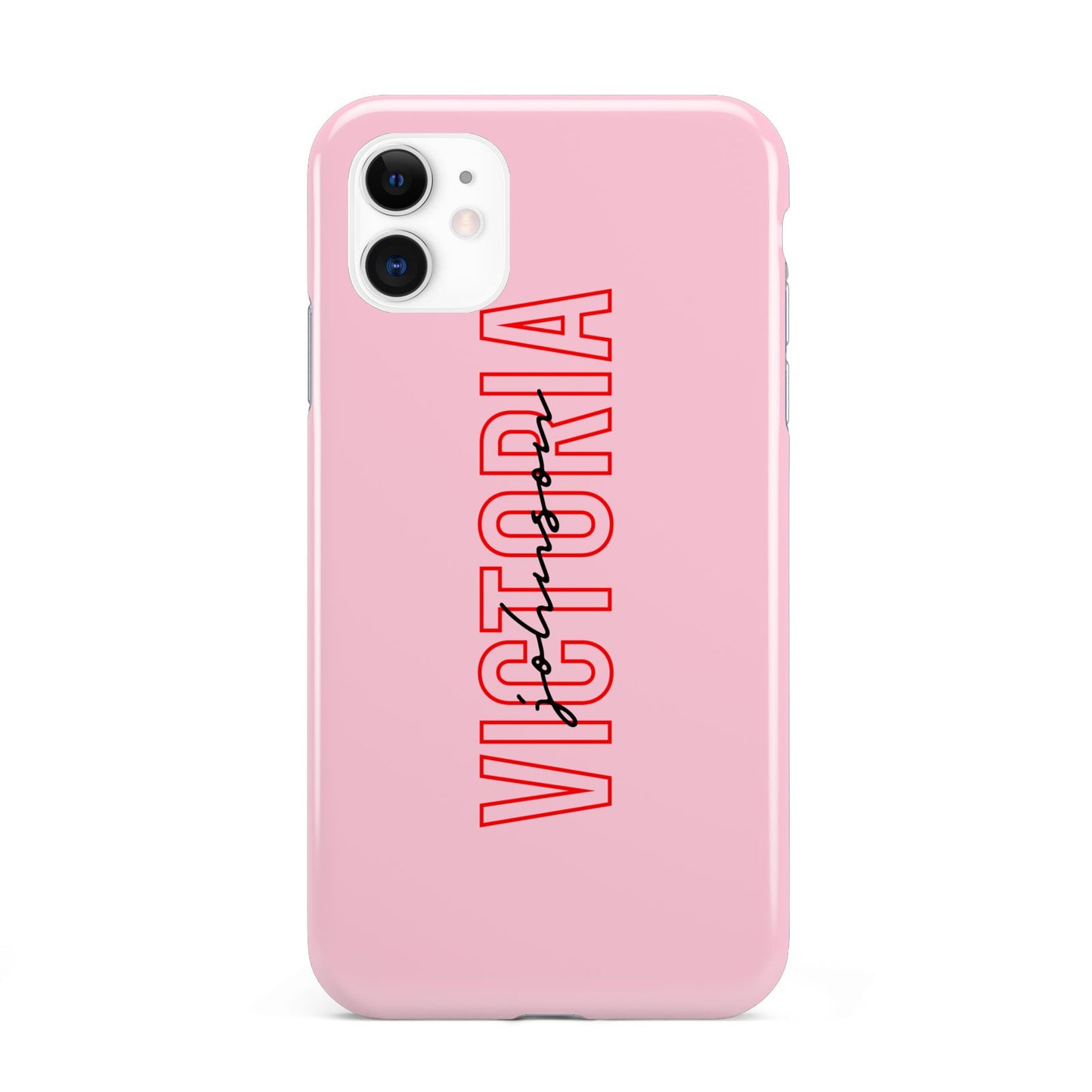 Personalised Pink Red Names iPhone 11 3D Tough Case