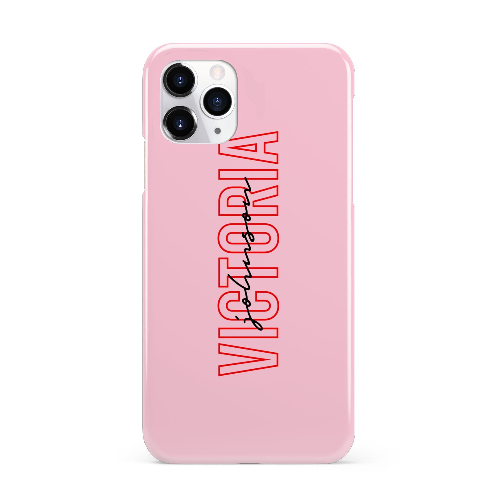 Personalised Pink Red Names iPhone 11 Pro 3D Snap Case