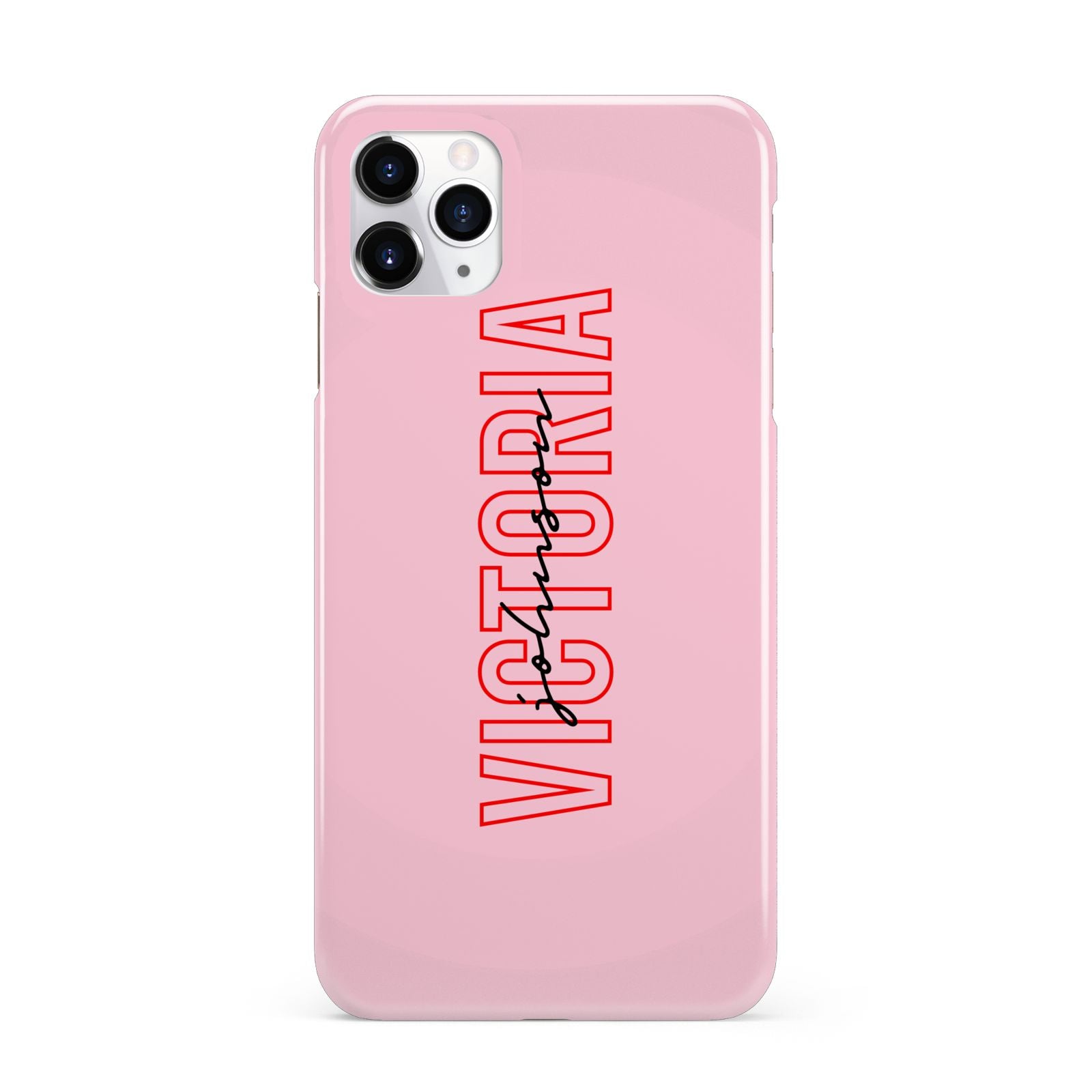 Personalised Pink Red Names iPhone 11 Pro Max 3D Snap Case