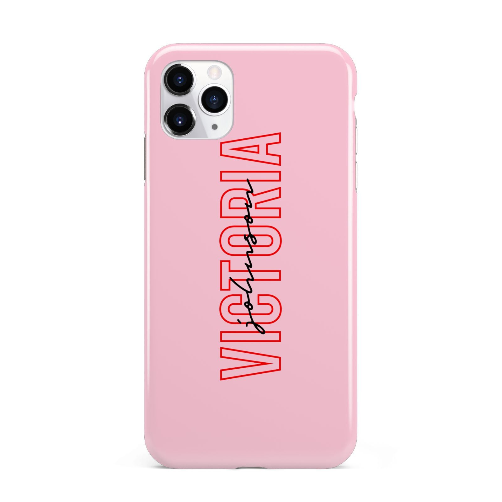 Personalised Pink Red Names iPhone 11 Pro Max 3D Tough Case